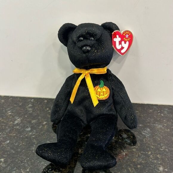 Ty Beanie Baby Haunt Halloween Black Bear 2001 PRISTINE CLEAN Brand New MINT Tag - Picture 1 of 10